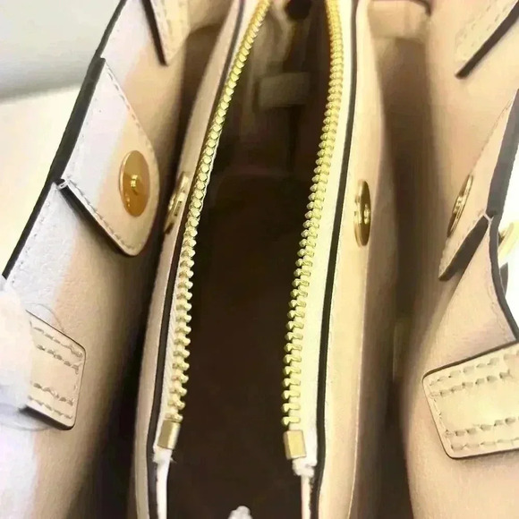 Michael Kors Purse & Wallet Emilia Small Satchel Light Cream MK Signature - Picture 9 of 12